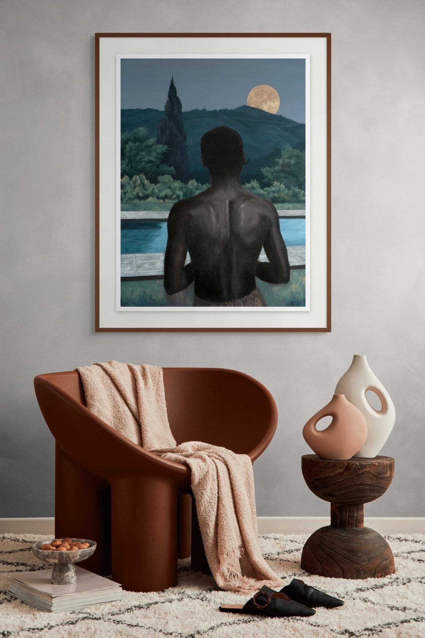 Moonlight 2025 by Andrew Kayser, framed archival pigment print shown in interior setting