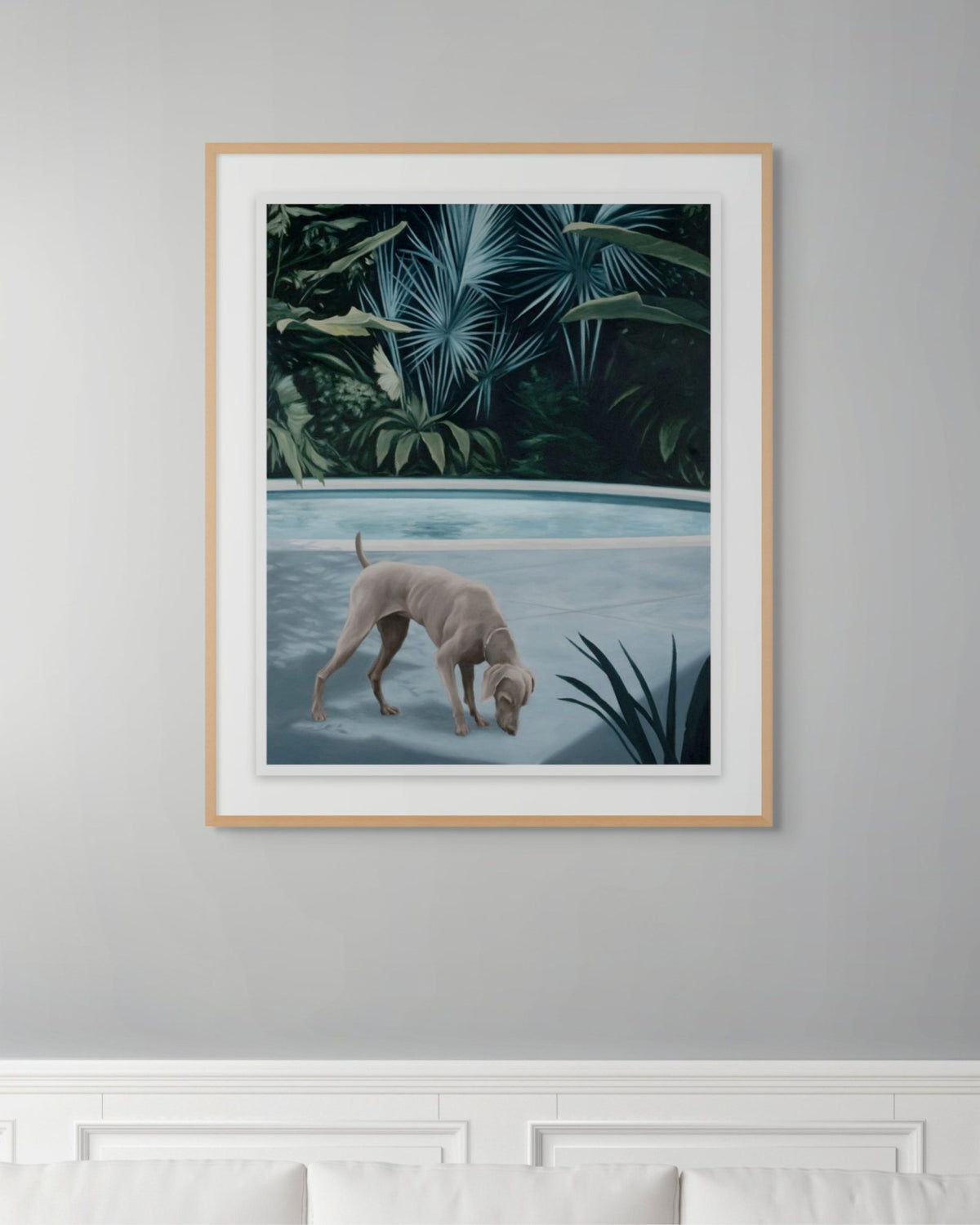 Morning Solitude 2024 by Andrew Kayser, framed archival pigment print shown in interior setting