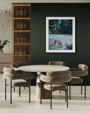 Morning Solitude 2024 by Andrew Kayser, framed archival pigment print shown in interior setting